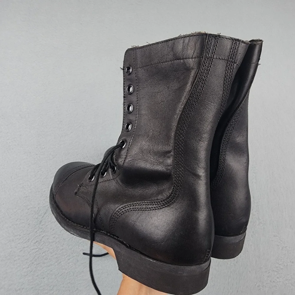 Vintage Bilt Rite Steel Toe Combat Boots Mens Size 7R Black Leather ANSI 1991